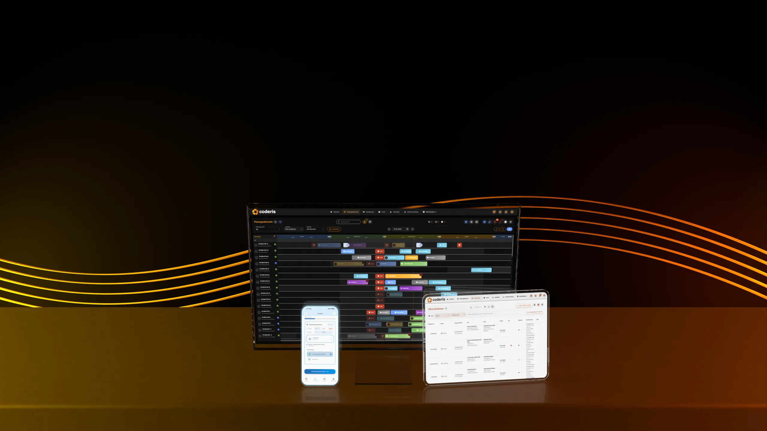 coderis Komplettsystem – Screens für Disposition, App und Abrechnung