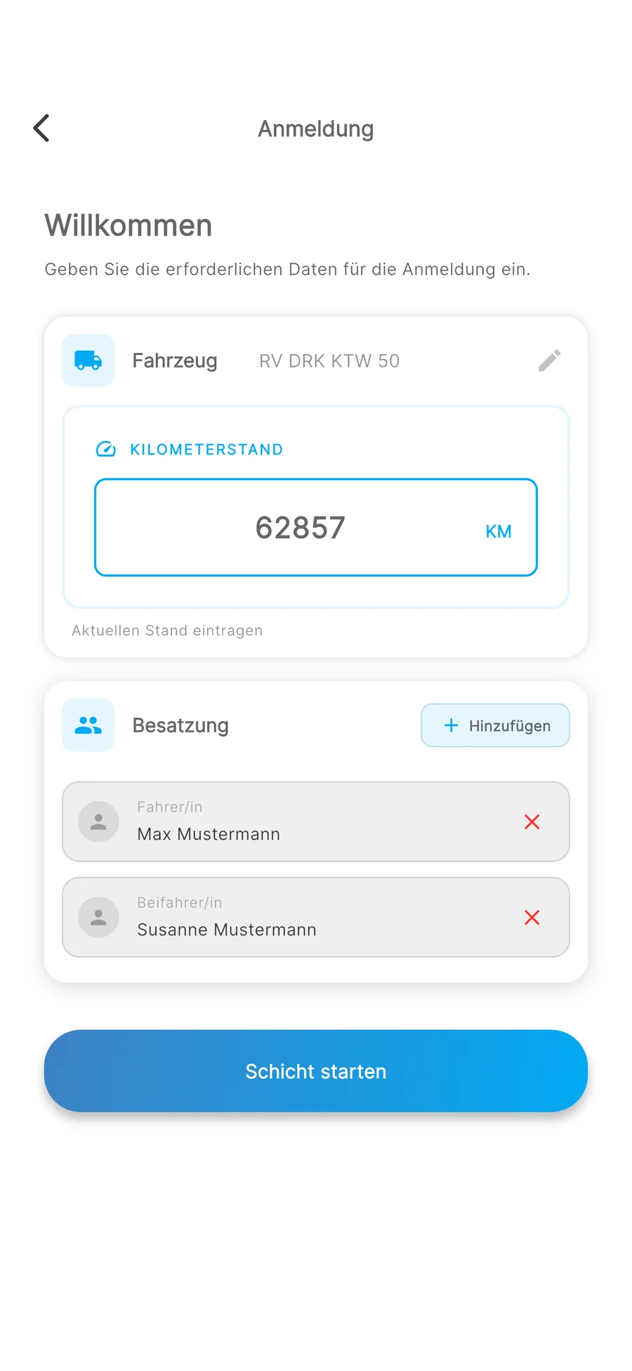Crew App Screenshot 2 (Tagmodus)