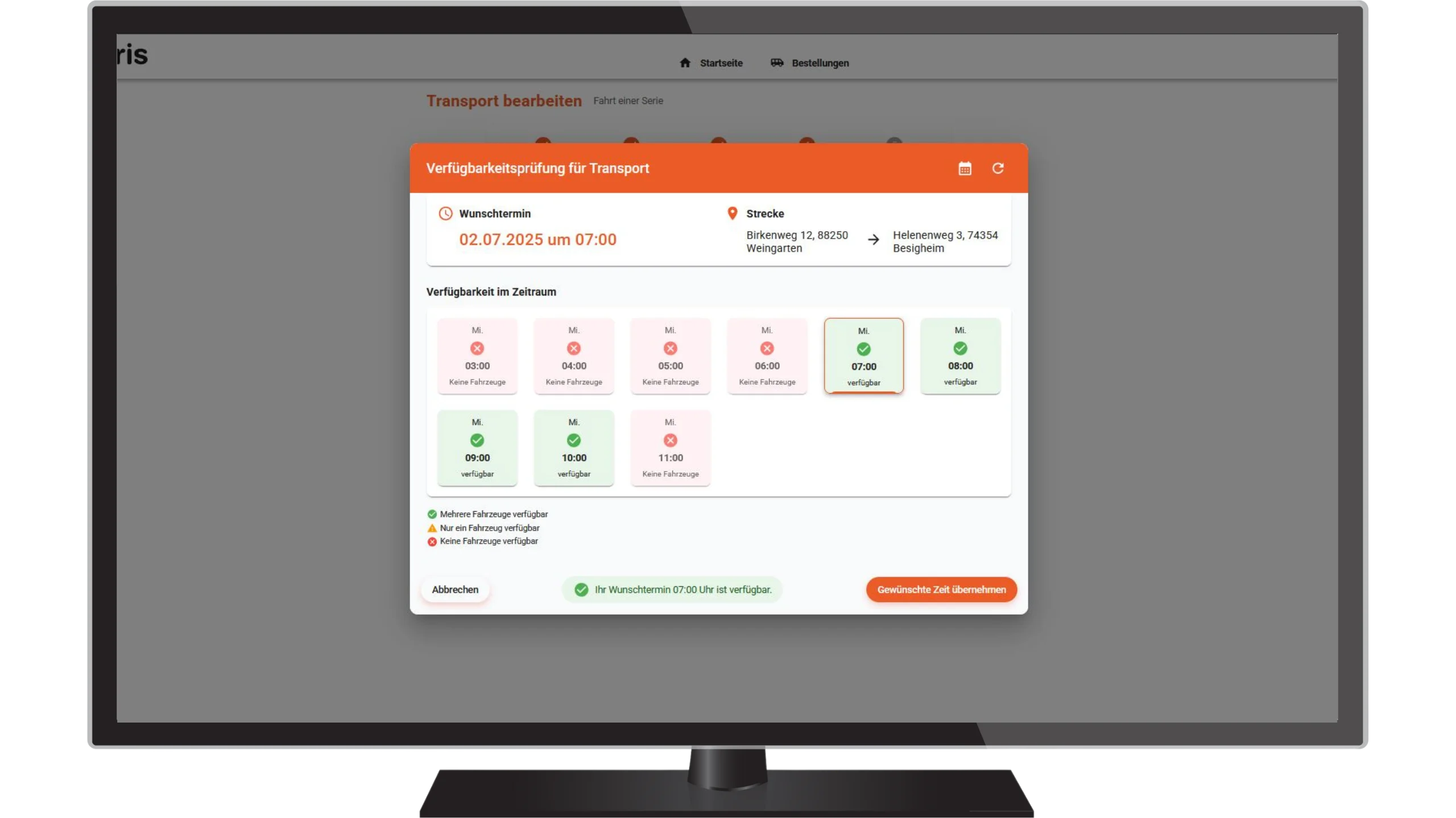 KTW-Anmeldung – Online-Bestellportal für Krankenhäuser